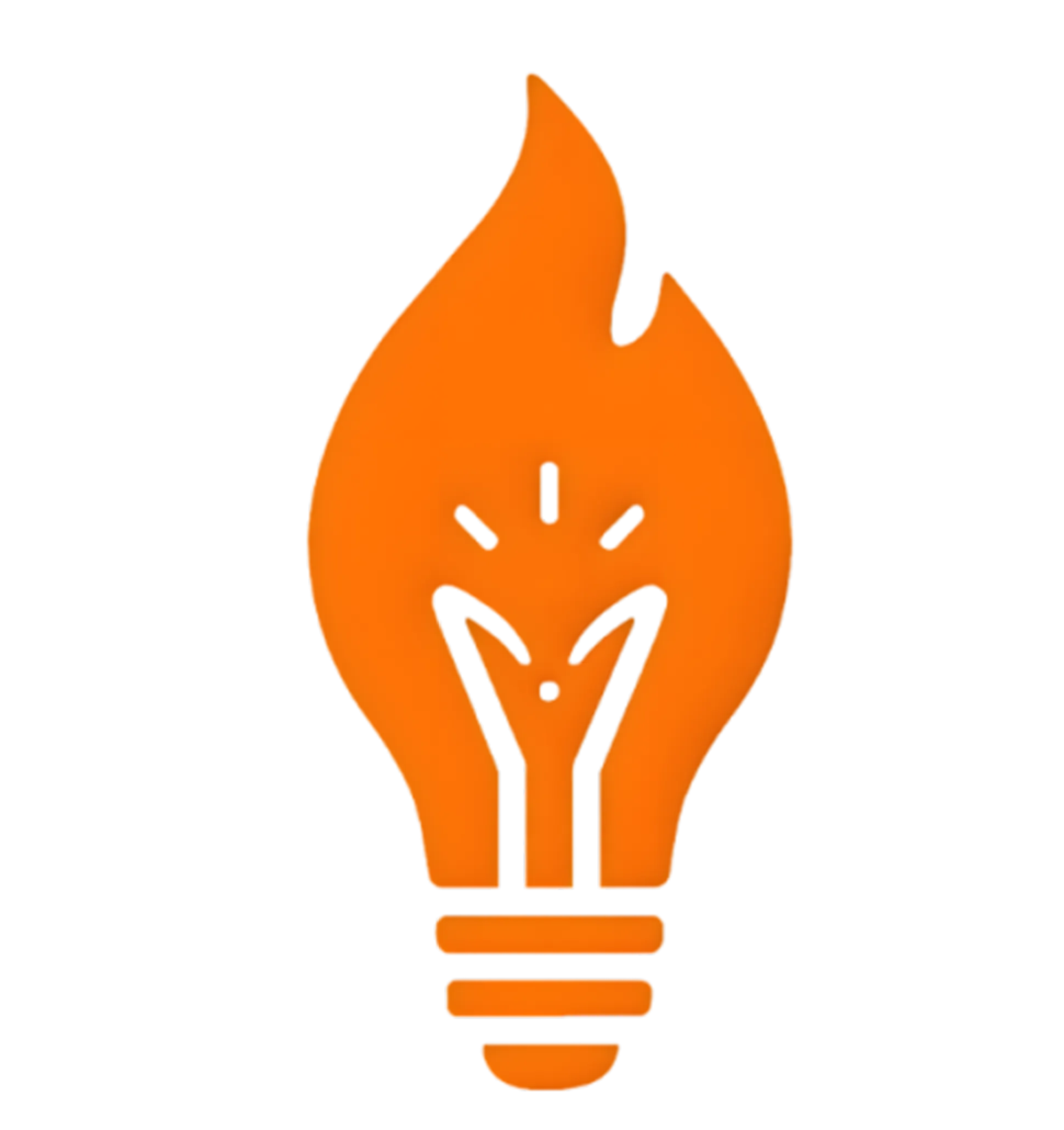 A firey lightbulb to represent the Spark tier, our first tier of hospitality social media marketing